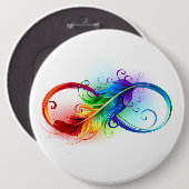Infineensymbool met regenboogvanger ronde button 6,0 cm (Voorkant /achterkant)
