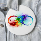 Infineensymbool met regenboogvanger ronde button 6,0 cm (In situ)