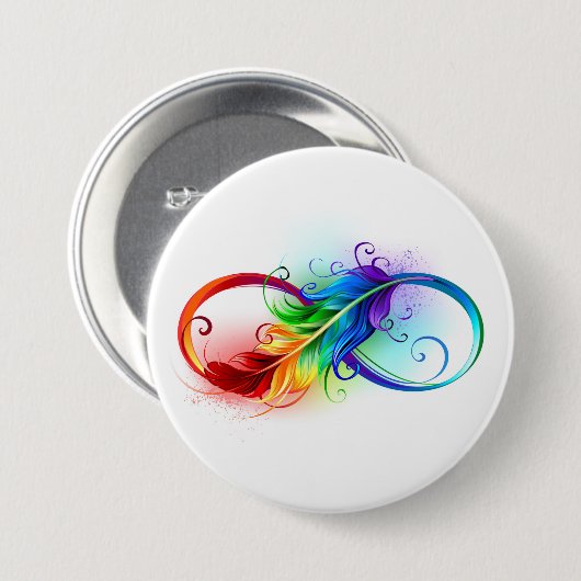 Infineensymbool met regenboogvanger ronde button 7,6 cm (Voorkant /achterkant)