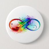 Infineensymbool met regenboogvanger ronde button 7,6 cm (Voorkant)