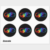Infineensymbool met regenboogvanger ronde sticker (Vel)