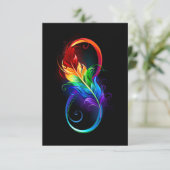 Infineensymbool met regenboogvanger RSVP kaartje (Staand voorkant)