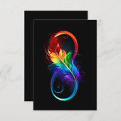 Infineensymbool met regenboogvanger RSVP kaartje (Voorkant / Achterkant)