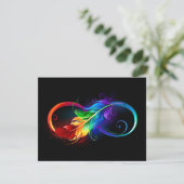 Infineensymbool met regenboogvanger RSVP kaartje (Staand voorkant)
