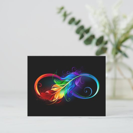 Infineensymbool met regenboogvanger RSVP kaartje (Staand voorkant)