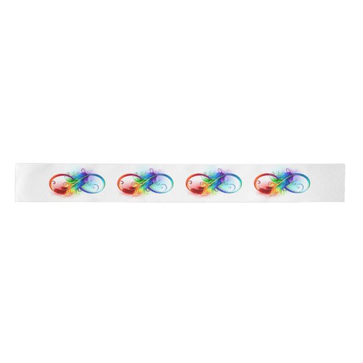 Infineensymbool met regenboogvanger satijnen lint (Voorkant)