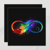 Infineensymbool met regenboogvanger save the date (Voorkant / Achterkant)