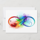 Infineensymbool met regenboogvanger save the date (Voorkant)