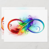 Infineensymbool met regenboogvanger save the date (Voorkant / Achterkant)