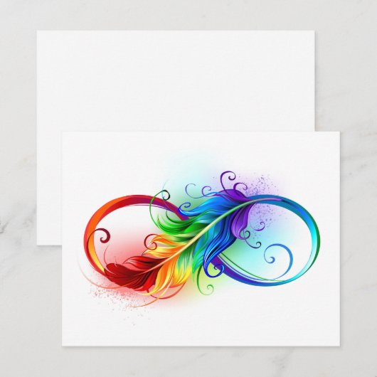 Infineensymbool met regenboogvanger save the date (Voorkant / Achterkant)