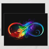 Infineensymbool met regenboogvanger save the date (Voorkant / Achterkant)