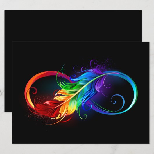 Infineensymbool met regenboogvanger save the date (Voorkant / Achterkant)