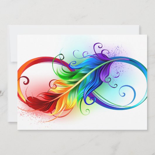 Infineensymbool met regenboogvanger save the date (Achterkant)