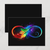 Infineensymbool met regenboogvanger save the date (Voorkant / Achterkant)