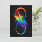 Infineensymbool met regenboogvanger save the date (Staand voorkant)