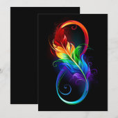 Infineensymbool met regenboogvanger save the date (Voorkant / Achterkant)