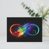 Infineensymbool met regenboogvanger save the date (Staand voorkant)