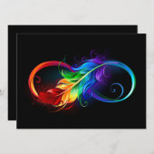 Infineensymbool met regenboogvanger save the date (Voorkant / Achterkant)