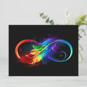 Infineensymbool met regenboogvanger save the date (Staand voorkant)