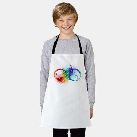 Infineensymbool met regenboogvanger schort (Gedragen)