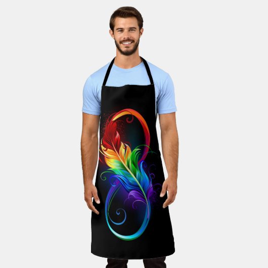 Infineensymbool met regenboogvanger schort (Gedragen)