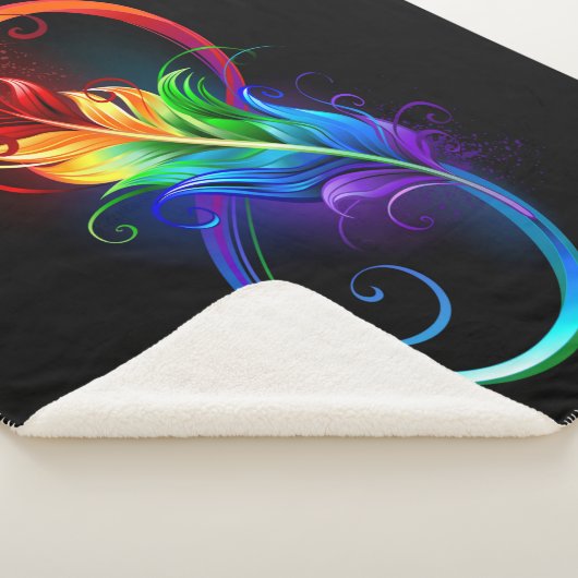 Infineensymbool met regenboogvanger sherpa deken (3/4)