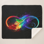 Infineensymbool met regenboogvanger sherpa deken (Voorkant (horizontaal))