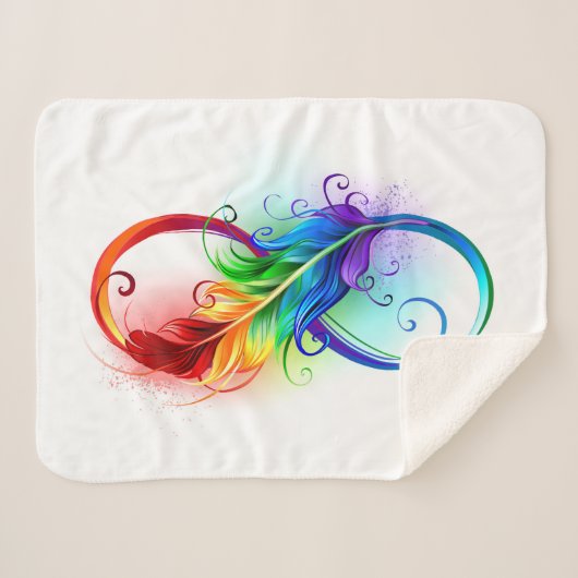 Infineensymbool met regenboogvanger sherpa deken (Voorkant (horizontaal))