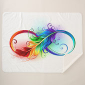 Infineensymbool met regenboogvanger sherpa deken (Voorkant (horizontaal))