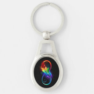Infineensymbool met regenboogvanger sleutelhanger