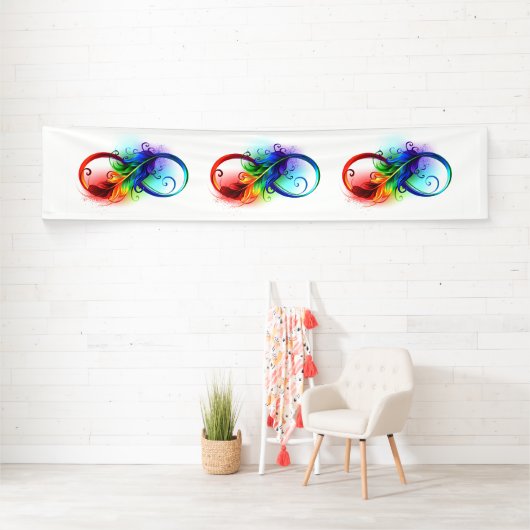 Infineensymbool met regenboogvanger spandoek (Insitu)
