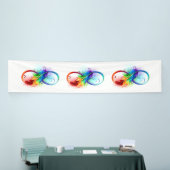 Infineensymbool met regenboogvanger spandoek (Beurs)