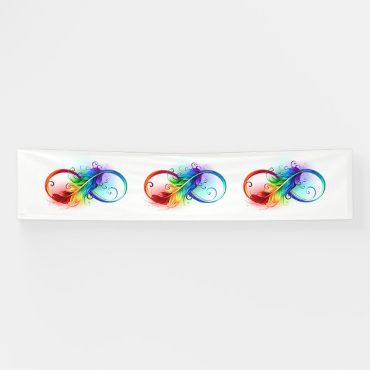 Infineensymbool met regenboogvanger spandoek (Horizontaal)