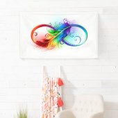 Infineensymbool met regenboogvanger spandoek (Insitu)