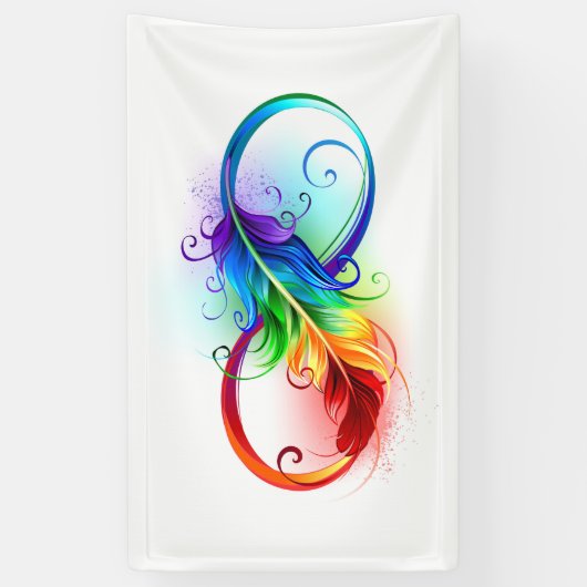 Infineensymbool met regenboogvanger spandoek (Verticaal)