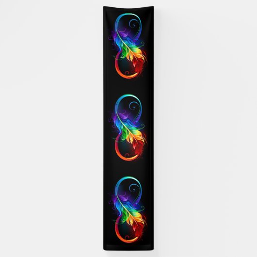 Infineensymbool met regenboogvanger spandoek (Verticaal)
