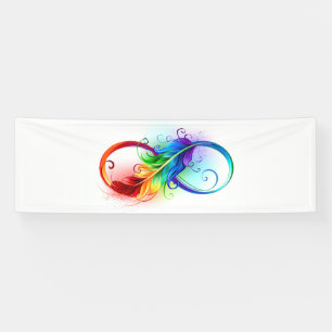 Infineensymbool met regenboogvanger spandoek