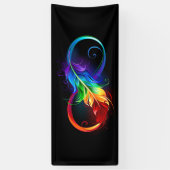 Infineensymbool met regenboogvanger spandoek (Verticaal)