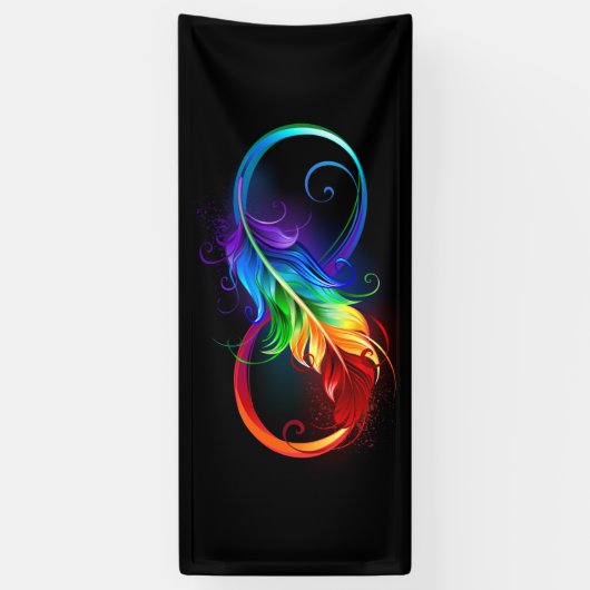 Infineensymbool met regenboogvanger spandoek (Verticaal)