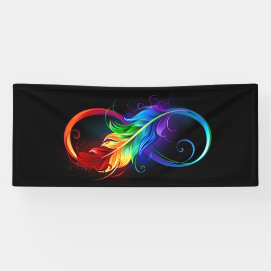 Infineensymbool met regenboogvanger spandoek (Horizontaal)