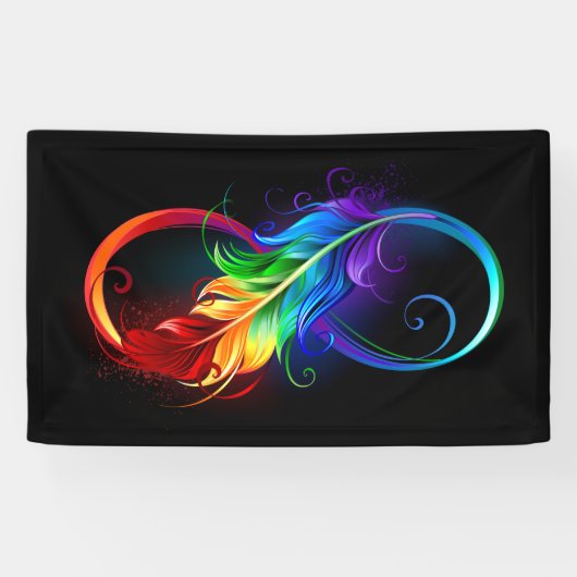 Infineensymbool met regenboogvanger spandoek (Horizontaal)