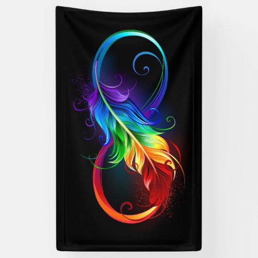 Infineensymbool met regenboogvanger spandoek (Verticaal)