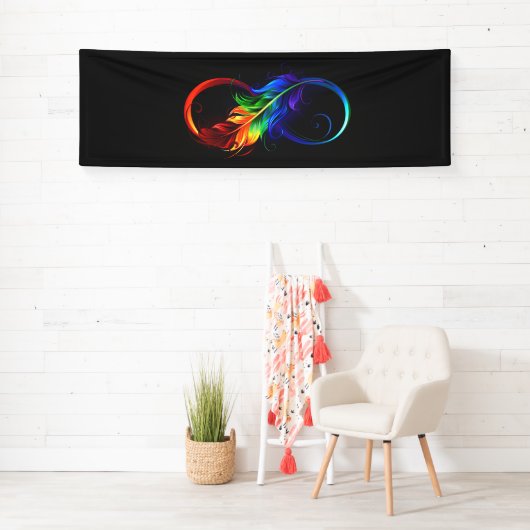 Infineensymbool met regenboogvanger spandoek (Insitu)