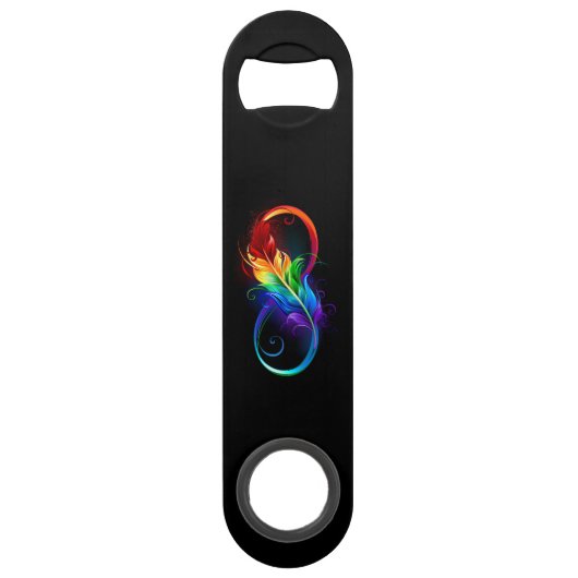 Infineensymbool met regenboogvanger speed flessenopener (Achterkant)