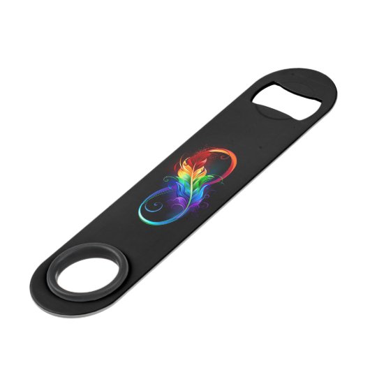Infineensymbool met regenboogvanger speed flessenopener (Achterkant Gekanteld)