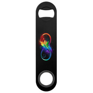 Infineensymbool met regenboogvanger speed flessenopener
