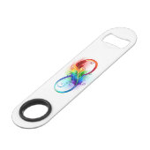Infineensymbool met regenboogvanger speed flessenopener (Voorkant Gekanteld)