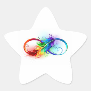 Infineensymbool met regenboogvanger ster sticker