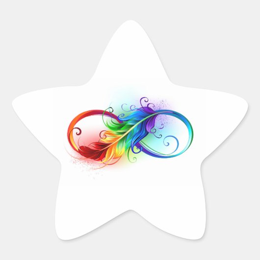 Infineensymbool met regenboogvanger ster sticker (Voorkant)