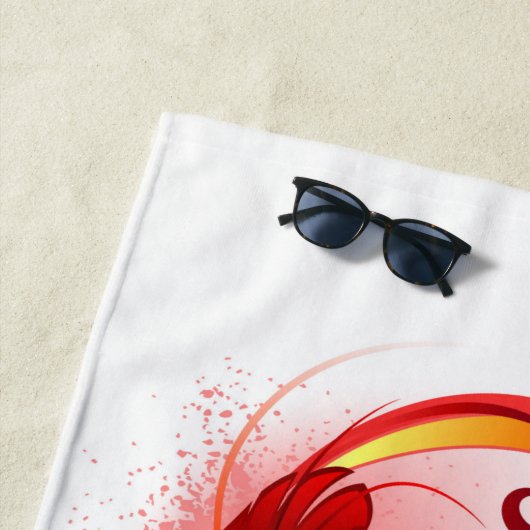 Infineensymbool met regenboogvanger strandlaken (In situ)